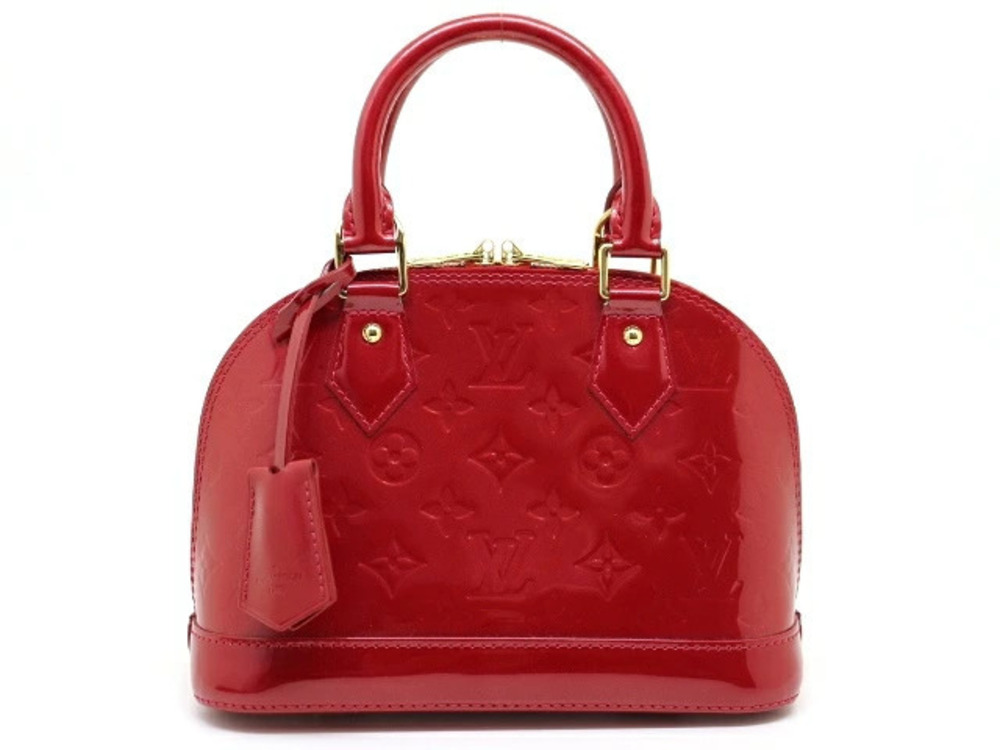 LOUIS VUITTON Alma 2way Shoulder Bag Pomme d Amour Vernis